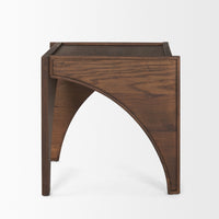 Mercana Laraya Medium Brown Wood With Arches End Table