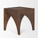 Mercana Laraya Medium Brown Wood With Arches End Table