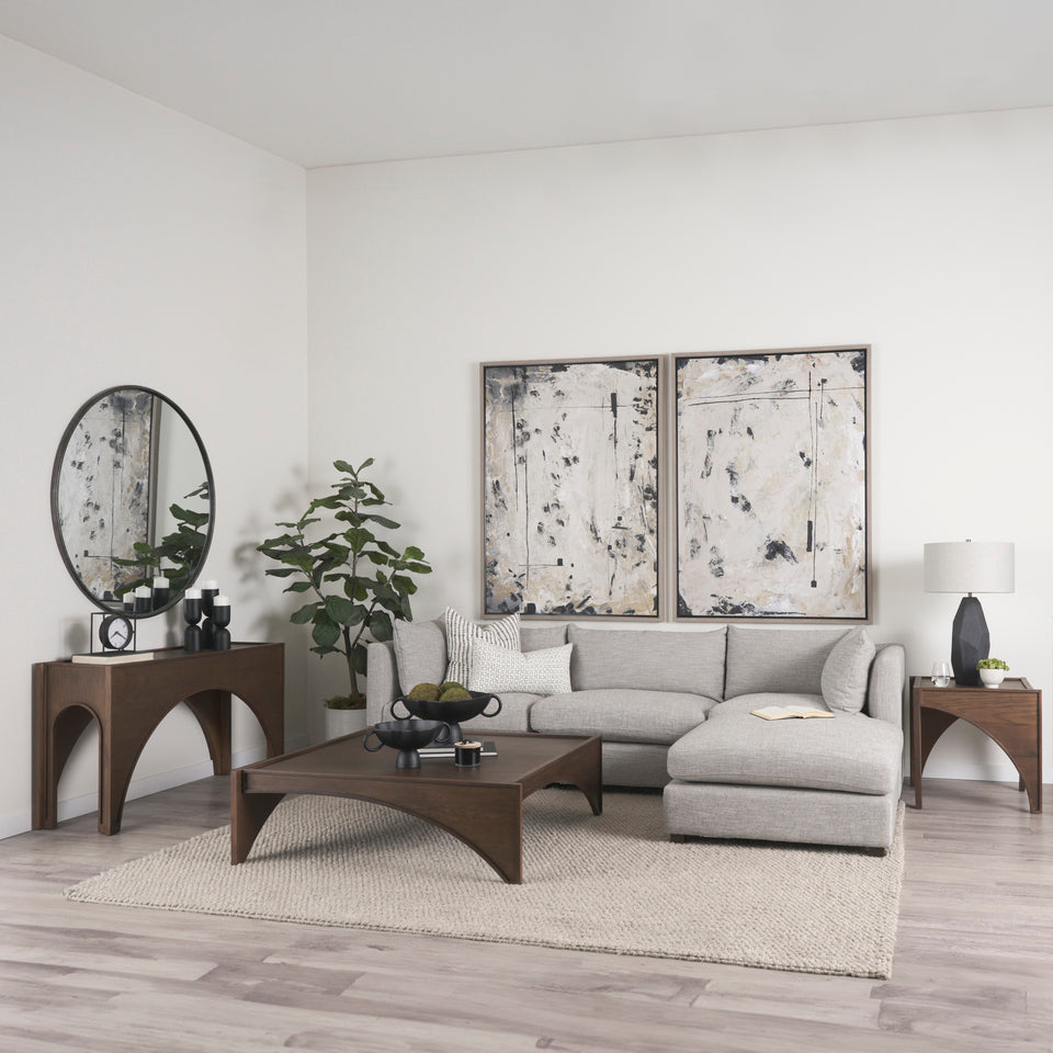 Mercana Laraya Medium Brown Wood With Arches End Table