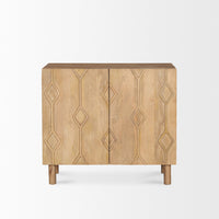 Mercana Heera Dark / Light Brown Diamond Motif With Shelf Accent Cabinet