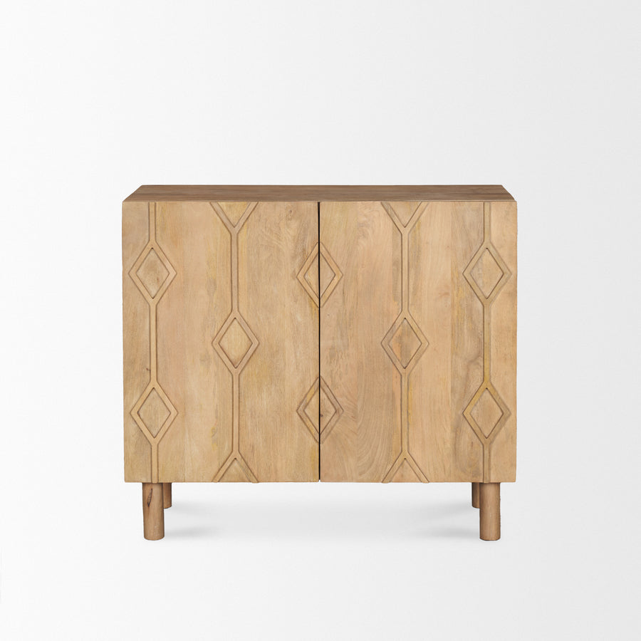 Mercana Heera Dark / Light Brown Diamond Motif With Shelf Accent Cabinet