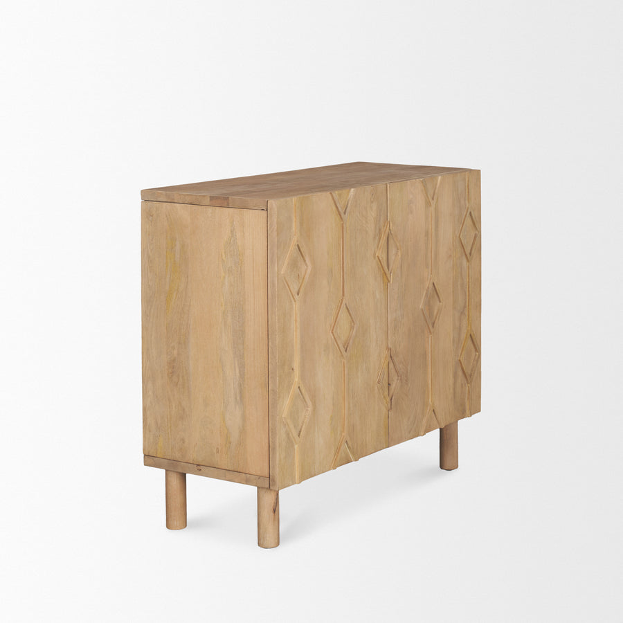 Mercana Heera Dark / Light Brown Diamond Motif With Shelf Accent Cabinet