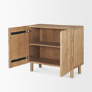 Mercana Heera Dark / Light Brown Diamond Motif With Shelf Accent Cabinet