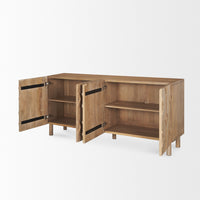 Mercana Heera Light Brown Diamond with Shelf Motif Sideboard