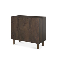 Mercana Heera Dark / Light Brown Diamond Motif With Shelf Accent Cabinet
