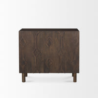 Mercana Heera Dark / Light Brown Diamond Motif With Shelf Accent Cabinet