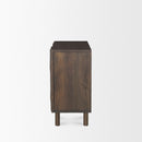 Mercana Heera Dark / Light Brown Diamond Motif With Shelf Accent Cabinet