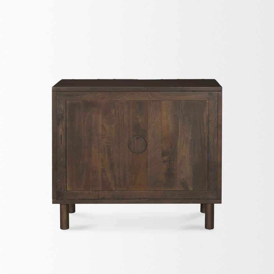 Mercana Heera Dark / Light Brown Diamond Motif With Shelf Accent Cabinet