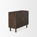 Mercana Heera Dark / Light Brown Diamond Motif With Shelf Accent Cabinet