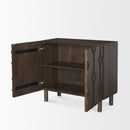 Mercana Heera Dark / Light Brown Diamond Motif With Shelf Accent Cabinet