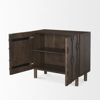 Mercana Heera Dark / Light Brown Diamond Motif With Shelf Accent Cabinet