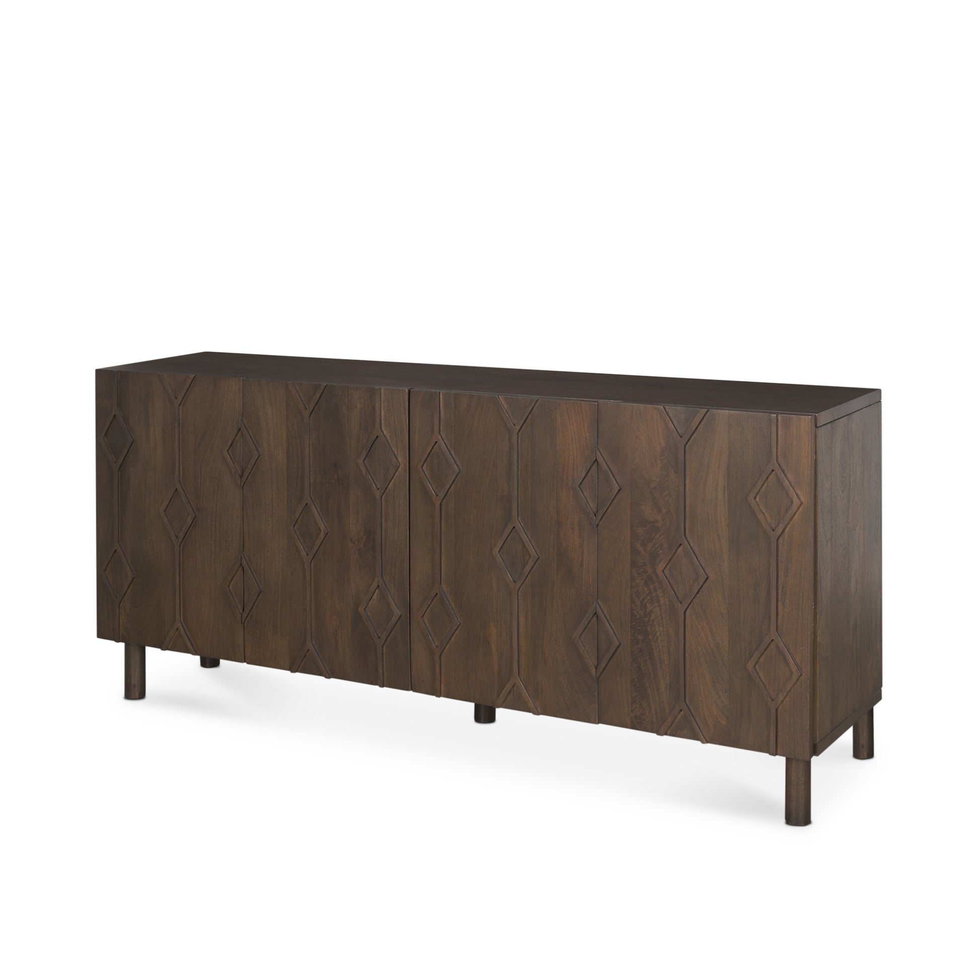 Mercana Heera Light Brown Diamond with Shelf Motif Sideboard