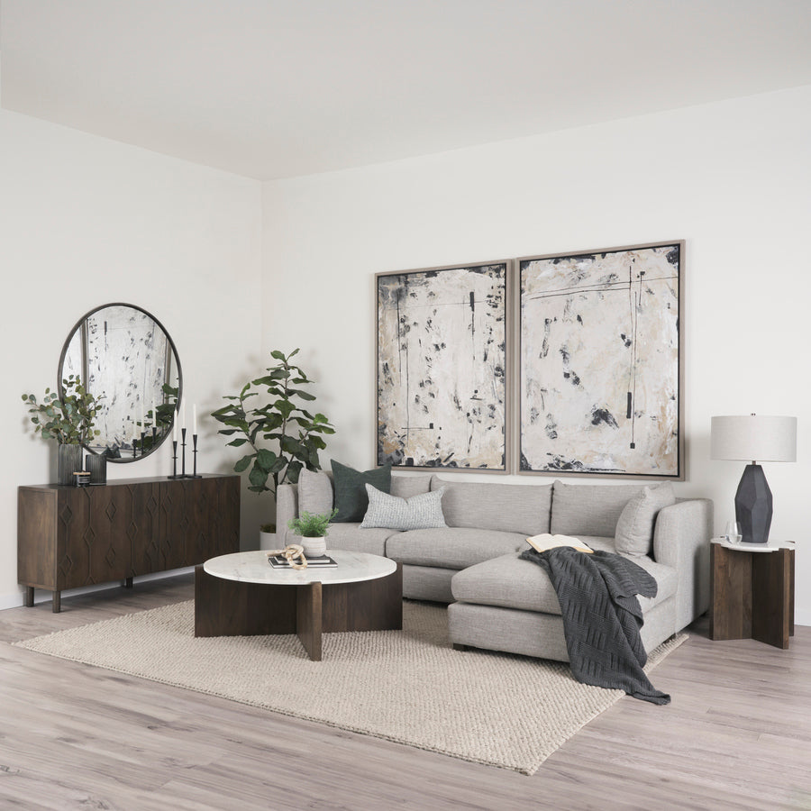 Mercana Heera Light Brown Diamond with Shelf Motif Sideboard