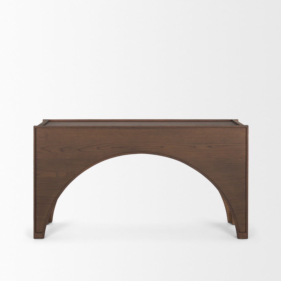 Mercana Laraya Dark Brown Wood Arched Console Table