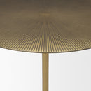 Mercana Rini Gold Metal and White Marble Accent Table