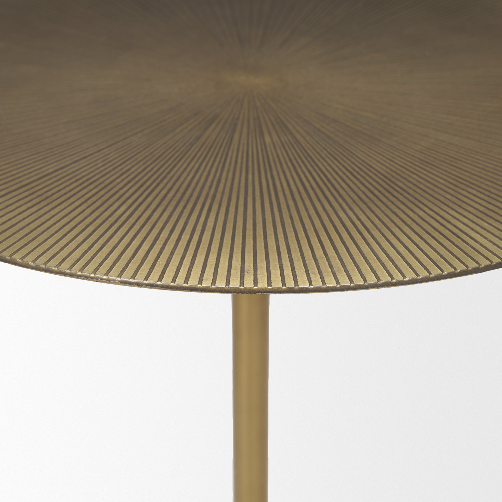 Mercana Rini Gold Metal and White Marble Accent Table