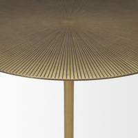 Mercana Rini Gold Metal and White Marble Accent Table