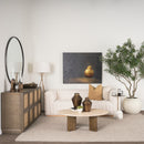 Mercana Rini Gold Metal and White Marble Accent Table