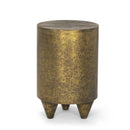 Mercana Rosh Textured Gold Metal With Acid Wash Accent Table