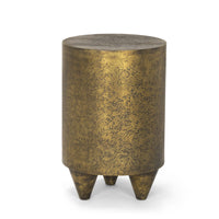 Mercana Rosh Textured Gold Metal With Acid Wash Accent Table