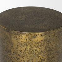 Mercana Rosh Textured Gold Metal With Acid Wash Accent Table