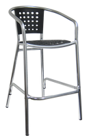 H&D Seating Aluminum Barstool with Poly Back & Seat