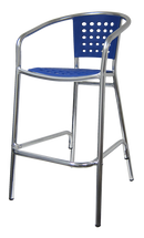 H&D Seating Aluminum Barstool with Poly Back & Seat