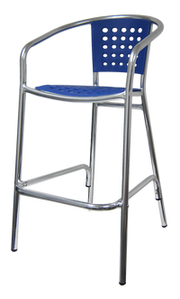 H&D Seating Aluminum Barstool with Poly Back & Seat