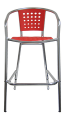 H&D Seating Aluminum Barstool with Poly Back & Seat