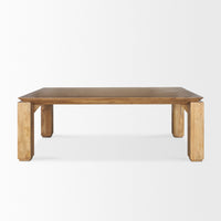 Mercana Sapphira Brown Wood Tapered Top Rectangular Dining Table