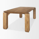 Mercana Sapphira Brown Wood Tapered Top Rectangular Dining Table