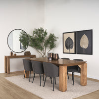Mercana Sapphira Brown Wood Tapered Top Rectangular Dining Table