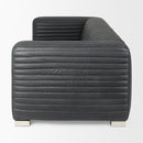 Mercana Ricciardo Black Leather Wrapped Three Seater Sofa 82.5L x 38.5W x 26.5H