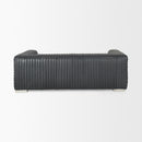 Mercana Ricciardo Black Leather Wrapped Three Seater Sofa 82.5L x 38.5W x 26.5H