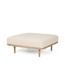 Mercana Shae Brown Wood With Oatmeal Fabric Ottoman