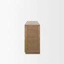 Mercana Sina Brown Oak Wood With Natural Rattan 4 Door Sideboard