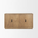 Mercana Sina Brown Oak Wood With Natural Rattan 4 Door Sideboard