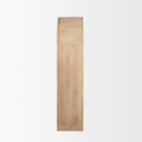 Mercana Suri Light Brown Wood With Glass Doors Arched Curio Cabinet
