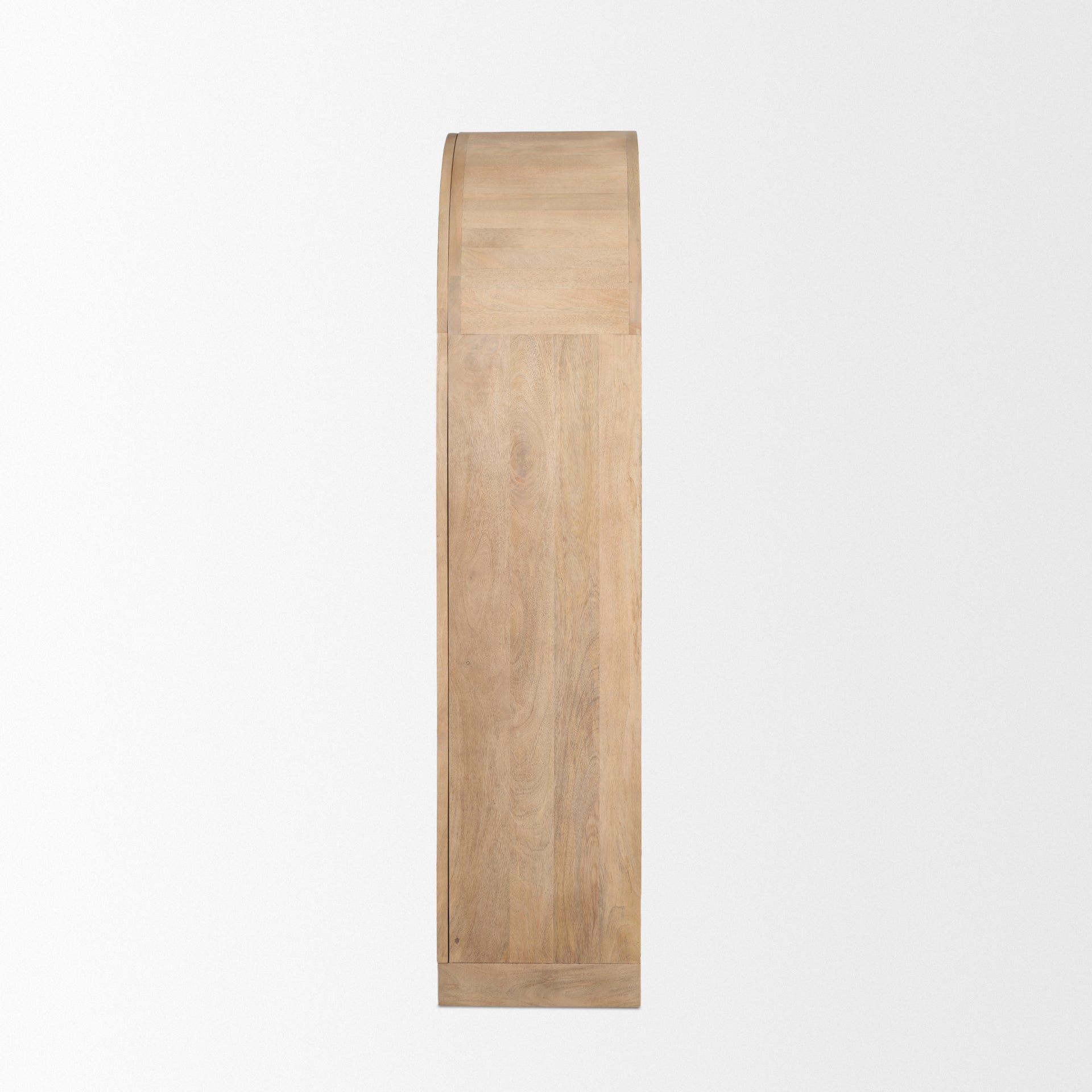 Mercana Suri Light Brown Wood With Glass Doors Arched Curio Cabinet