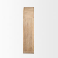 Mercana Suri Light Brown Wood With Glass Doors Arched Curio Cabinet