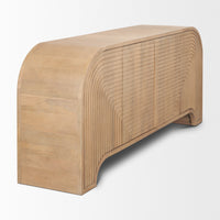 Mercana Sorina Reverse Fluted Light Brown Wood Sideboard