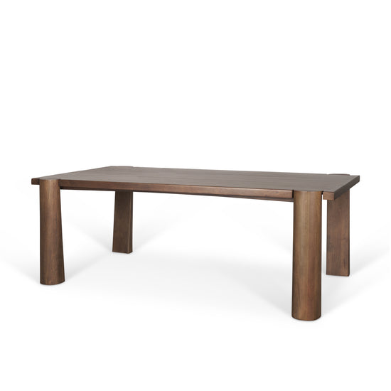 Mercana Tammar Rectangular Brown Wood With Tapered Legs Dining Table