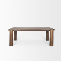 Mercana Tammar Rectangular Brown Wood With Tapered Legs Dining Table