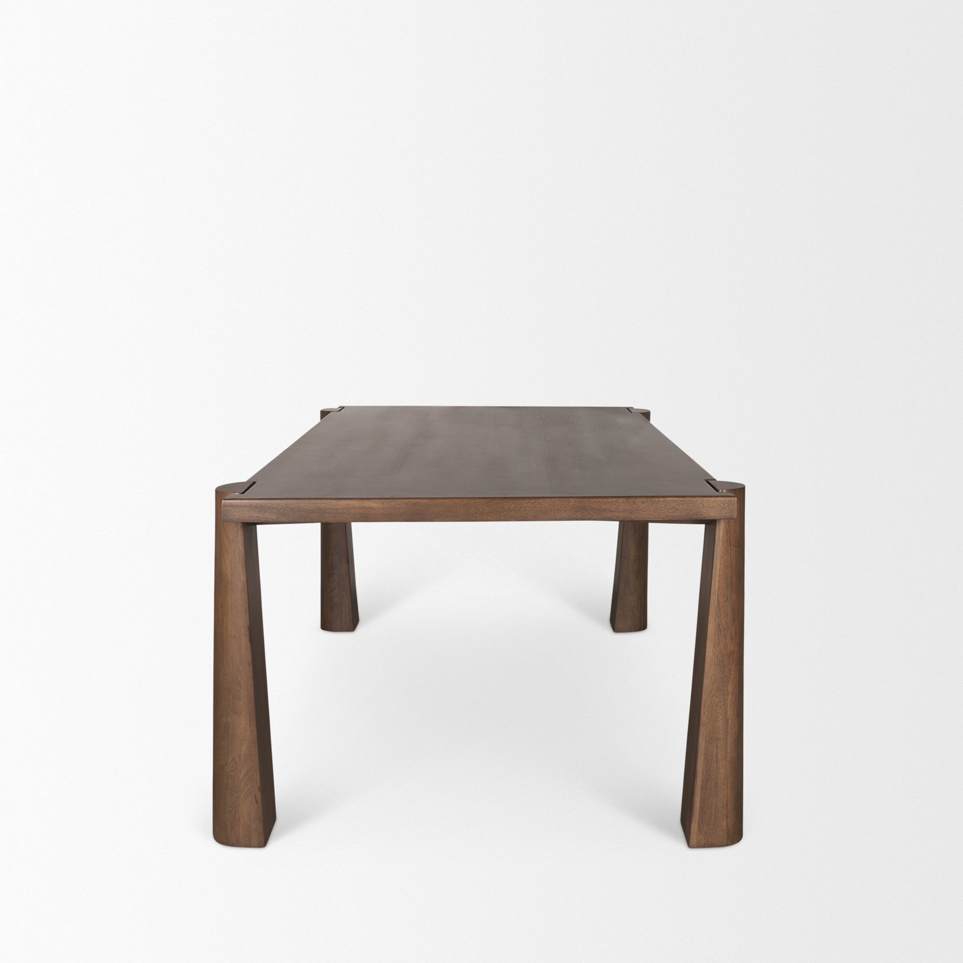 Mercana Tammar Rectangular Brown Wood With Tapered Legs Dining Table