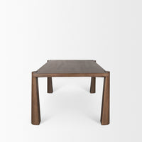 Mercana Tammar Rectangular Brown Wood With Tapered Legs Dining Table