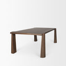 Mercana Tammar Rectangular Brown Wood With Tapered Legs Dining Table