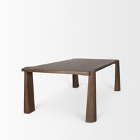 Mercana Tammar Rectangular Brown Wood With Tapered Legs Dining Table
