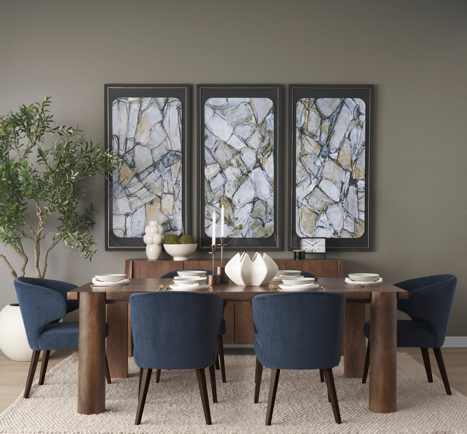 Mercana Tammar Rectangular Brown Wood With Tapered Legs Dining Table