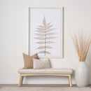 Mercana Taimo White Washed Light Brown Wood With Striped Fabric Seat Bench