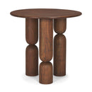 Mercana Sonel Pedestal Medium Dark Brown Acacia Wood Foyer Table